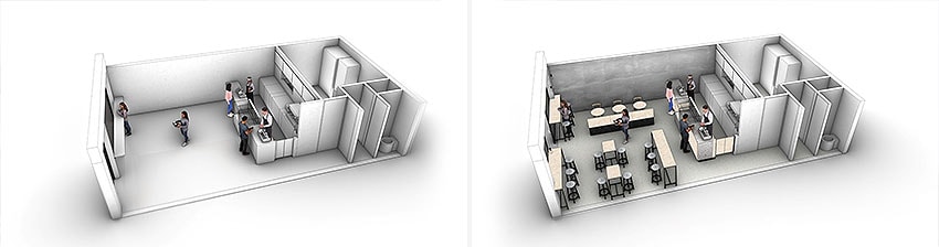 Kitchen zoning and Restaurant Layout 3D Preview