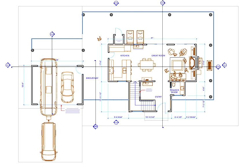 ArchiCAD Viewport - Top view of the new building plan