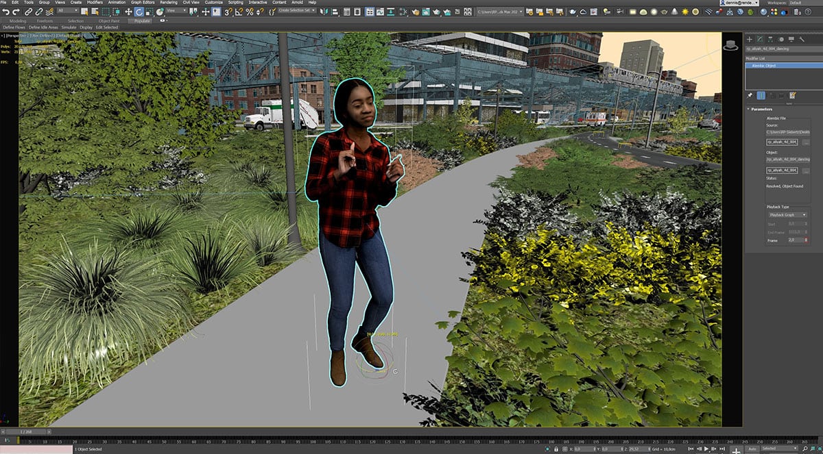4D People in 3ds Max viewport