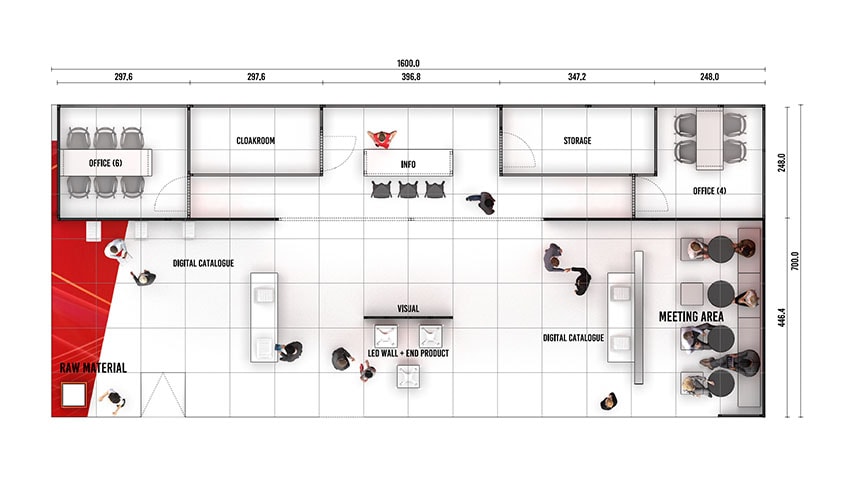 Exposition Floor Plan in Top Down View