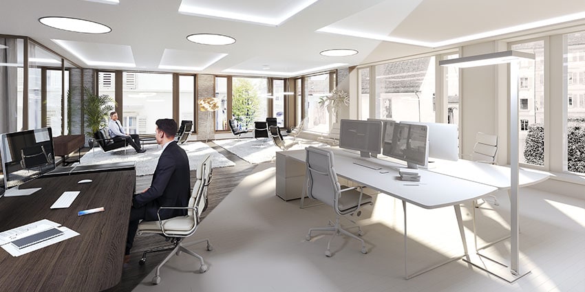 Interior Office Visualization Comparison