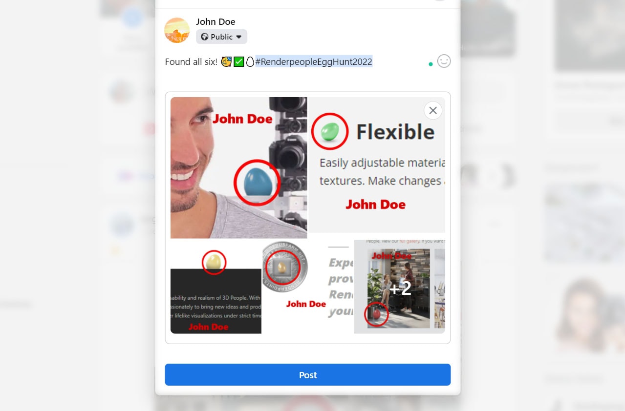 Renderpeople Easter Egg Facebook Post example