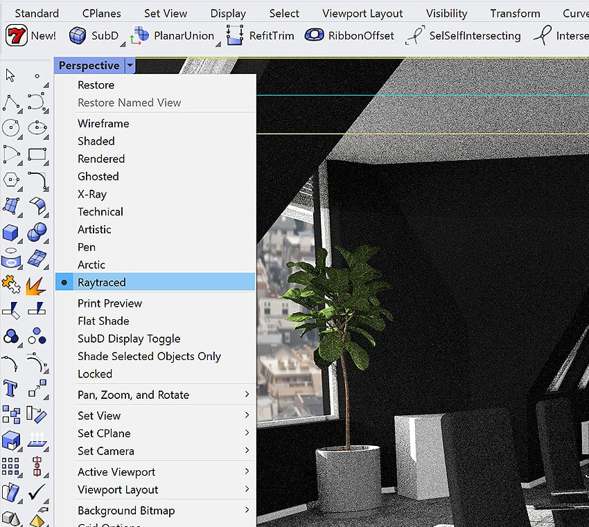 Rhino 7 Raytracing Viewport Settings Window