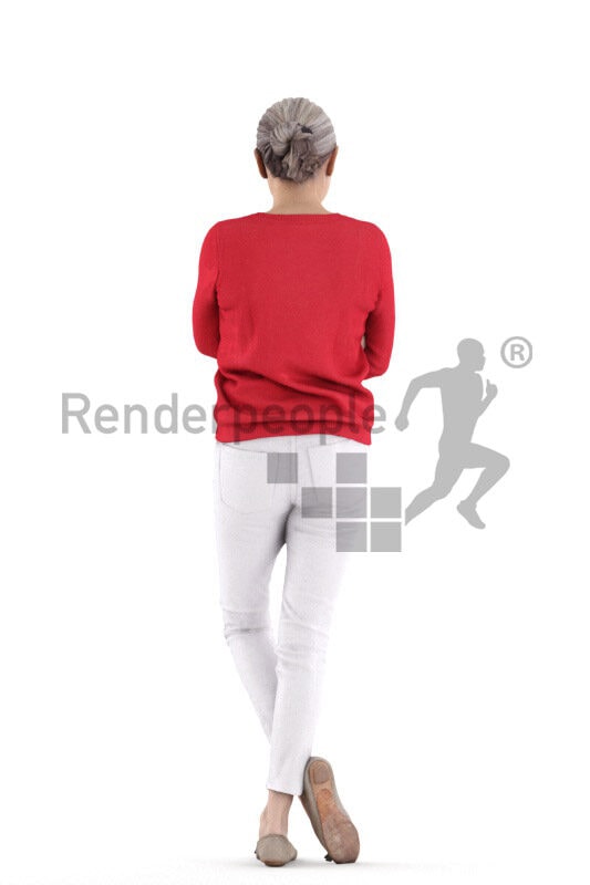 3D People model for 3ds Max and Cinema 4D – elderly white woman wearing smart casual outfit, standing