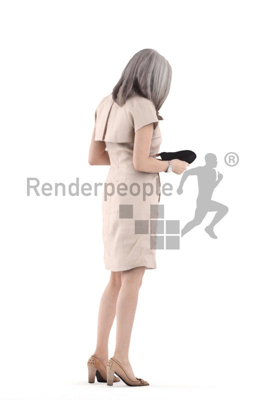 3d people casual, 3d white woman shopping