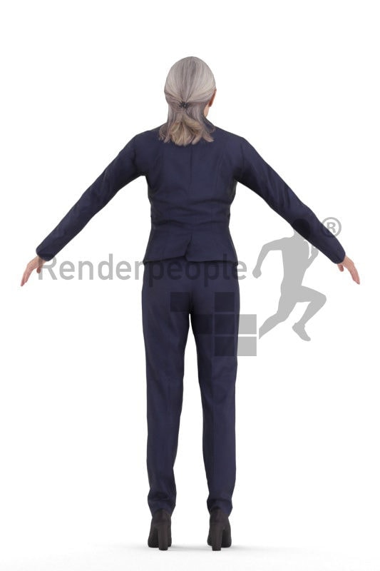Rigged 3D People model for Maya and Cinema 4D – best ager woman, business suits