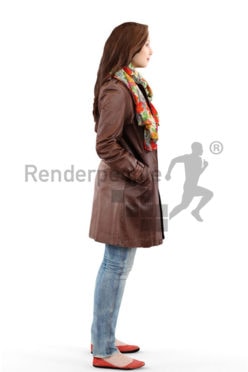 3d people casual, 3d woman wearing a jacket