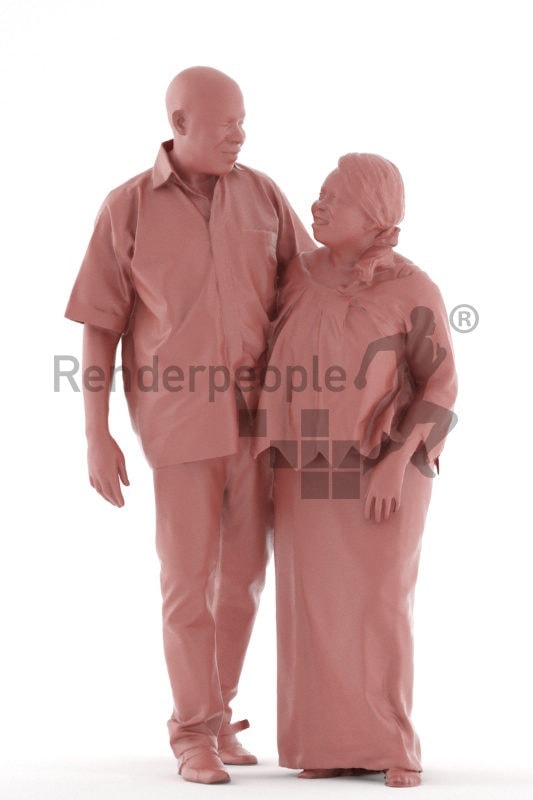 3d people casual, black 3d man couple group talking