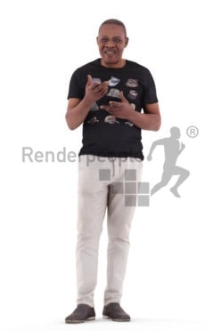3d people casual, black 3d man standing and talking