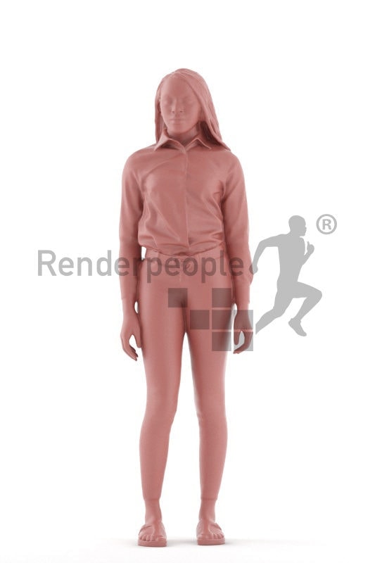 3d people casual, black 3d woman standing