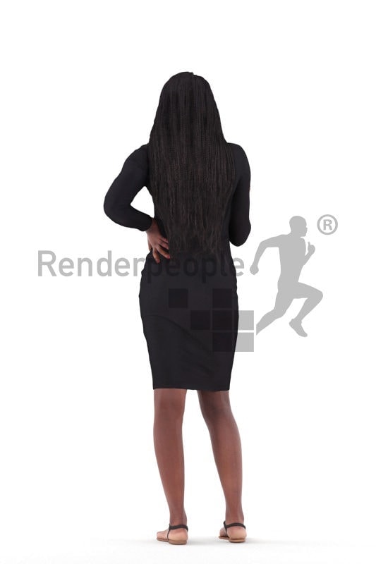 3d people event, black 3d woman standing