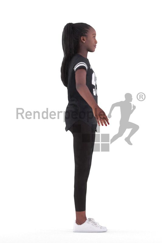 Rigged 3D People model for Maya and Cinema 4D – Black young woman in casual clothes