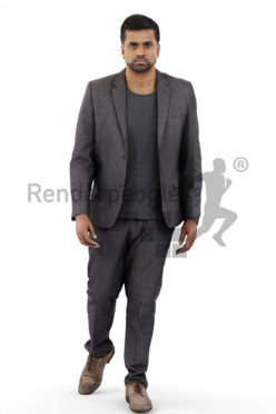 3d people business, indian 3d man wearing a suit