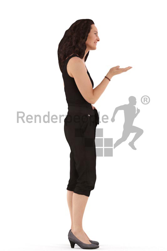 3d people casual. woman standing and debating