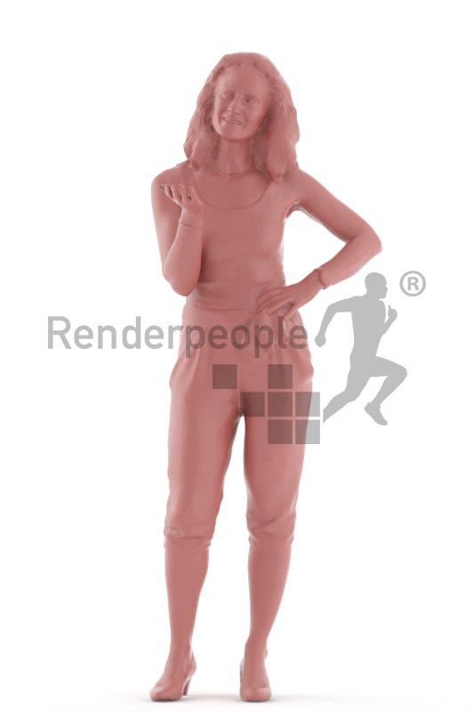 3d people casual. woman standing and debating