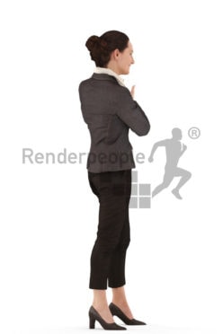 3d people business woman standing and presenting