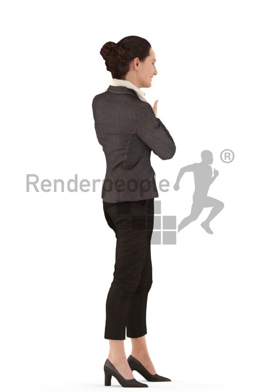 3d people business woman standing and presenting
