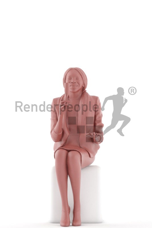 3d people business, black 3d woman sitting and talking