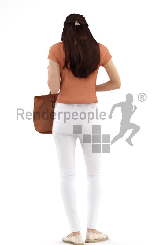3d people shopping, middle eastern 3d woman with a bag