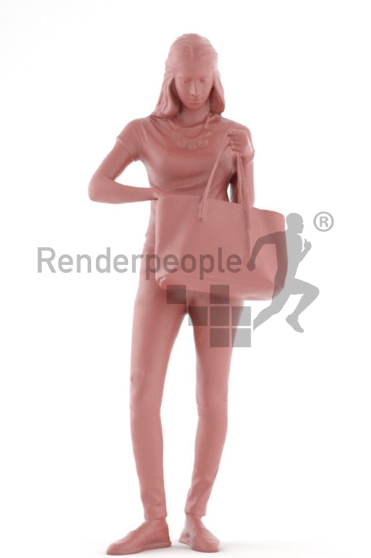 3d people shopping, middle eastern 3d woman with a bag