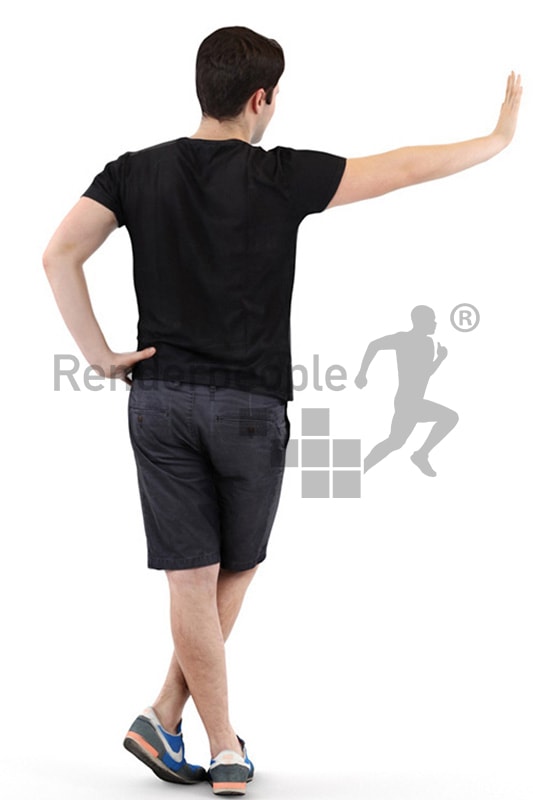 3d people casual, middle eastern 3d man wearing shorts