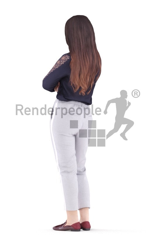 3d people caucasian woman standing