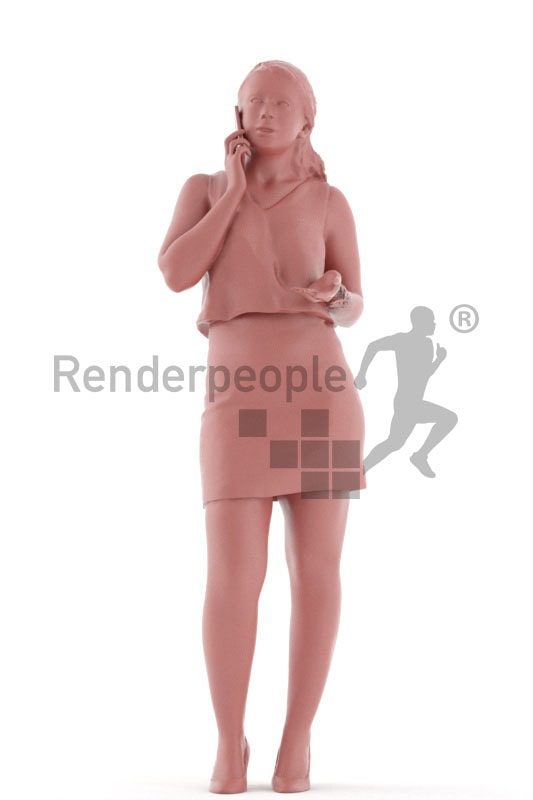 3d people event, south american 3d woman standing and talking