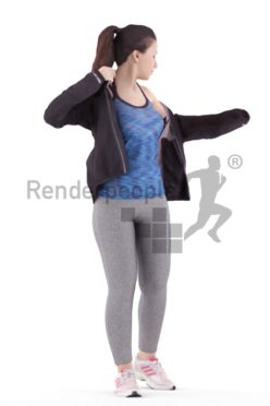 3d people sports, south american 3d woman changing clothes