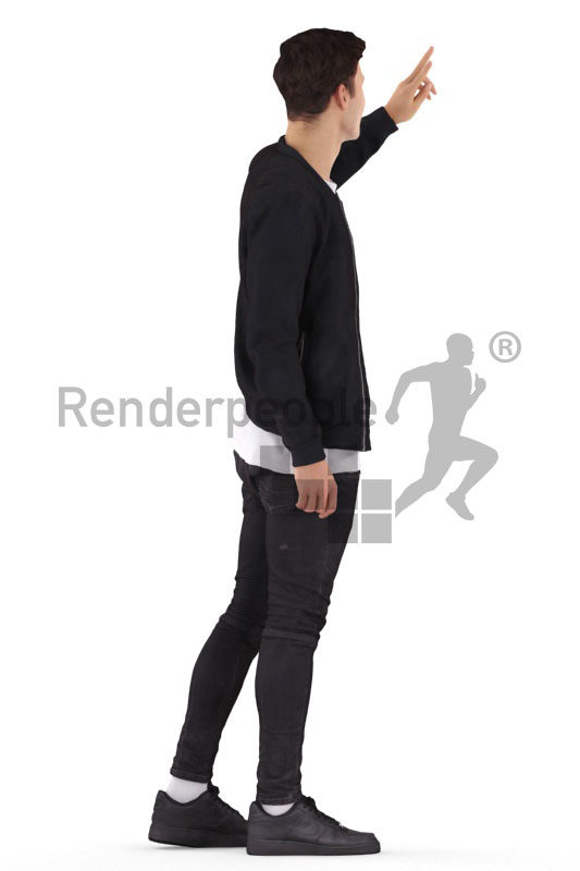 3D People model for 3ds Max and Maya – casual european man. greeting