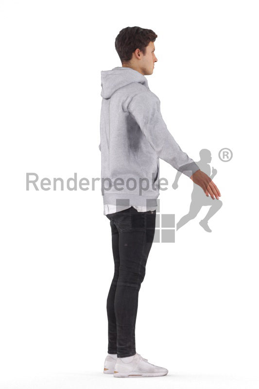 Rigged human 3D model by Renderpeople, white man, casual