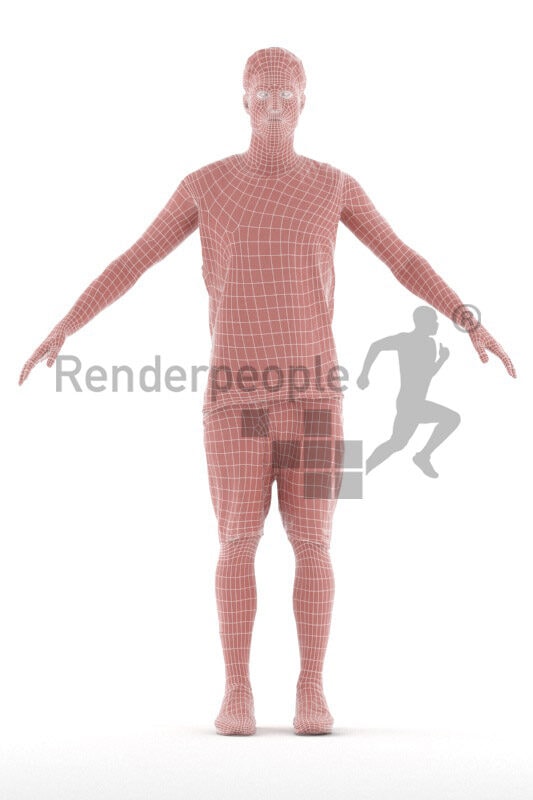 Photorealistic Rigged People model by Renderpeople – european man in casual sporty outfit