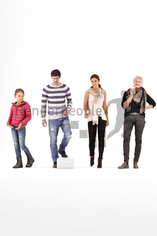 bundle of casually dressed 3d people