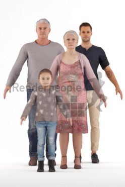 bundle of rigged casual 3d people