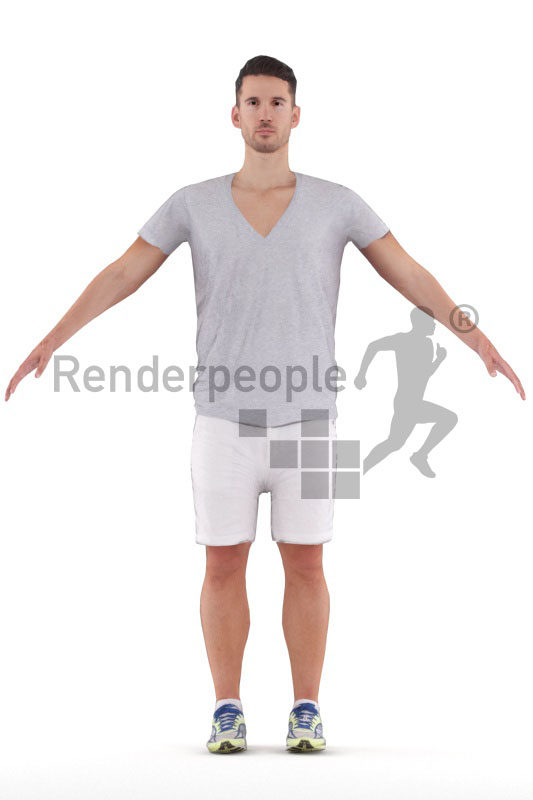 3d people sports, 3d white man rigged