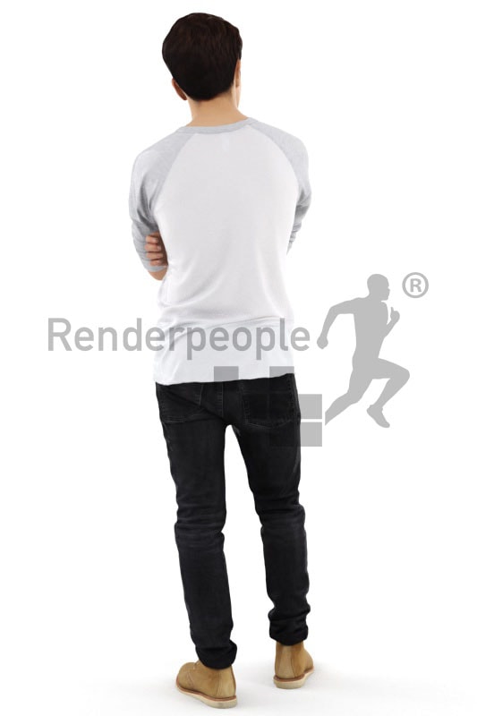 3d people casual, asian 3d man standing