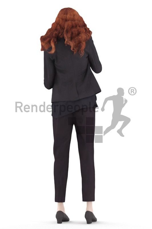 3d people business, white 3d woman standing and discussing