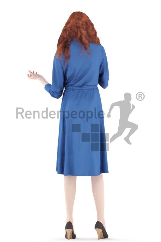 3d people event, white 3d woman standing and entertaining