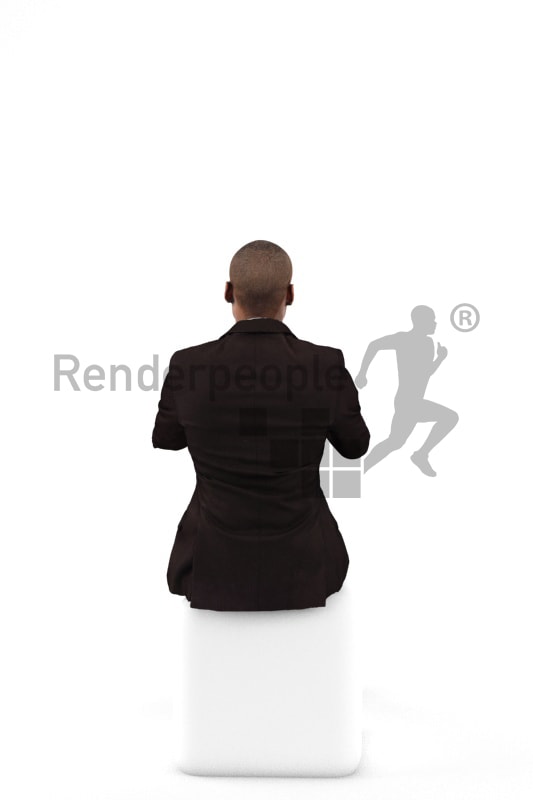 3d people business, black 3d man wearing a suit and driving