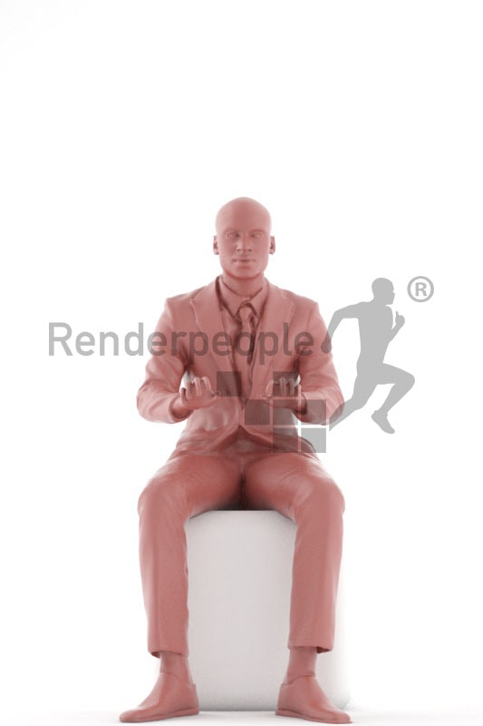 3d people business, black 3d man wearing a suit and typing