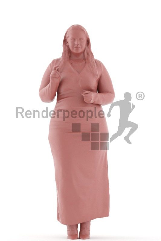 3d people event, white 3d woman standing