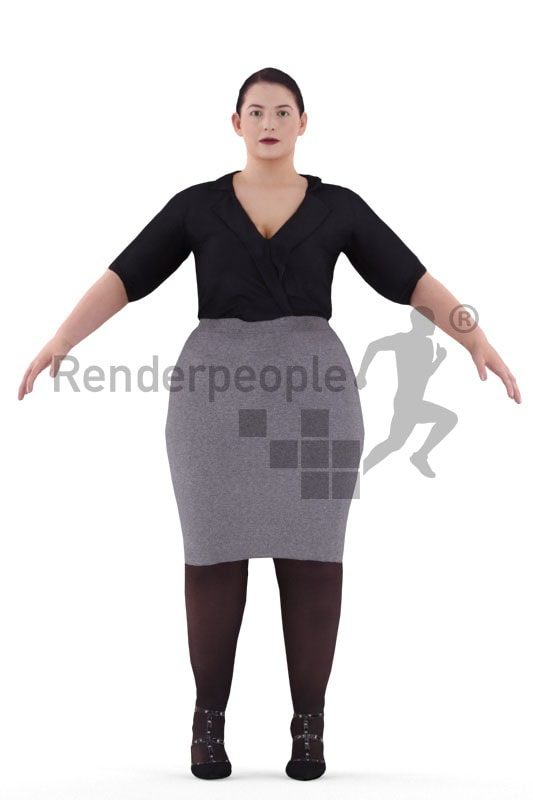 3d people event, rigged woman in A Pose
