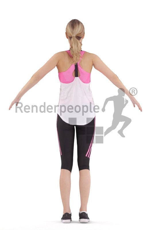 Rigged 3D People model for Maya and 3ds Max – european woman in sports wear