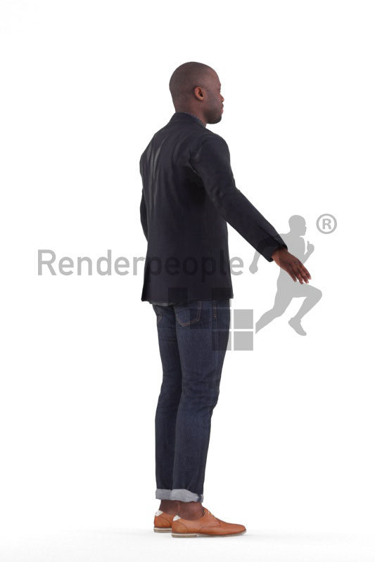 3d people business/casual, black 3d man rigged