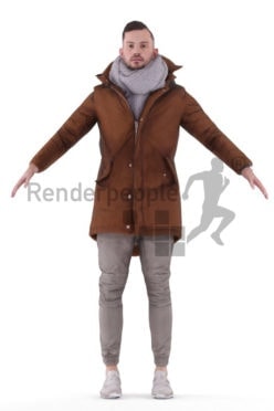 Rigged 3D People model for Maya and 3ds Max – white man in outdoor look