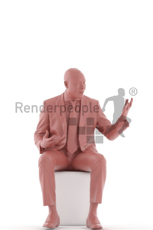 3d people business, black 3d man sitting and discussing