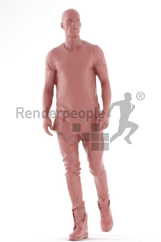 3d people casual, middle eastern 3d man walking