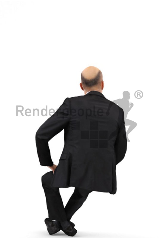 3d people business, middle eastern 3d man wearing a suit and sitting