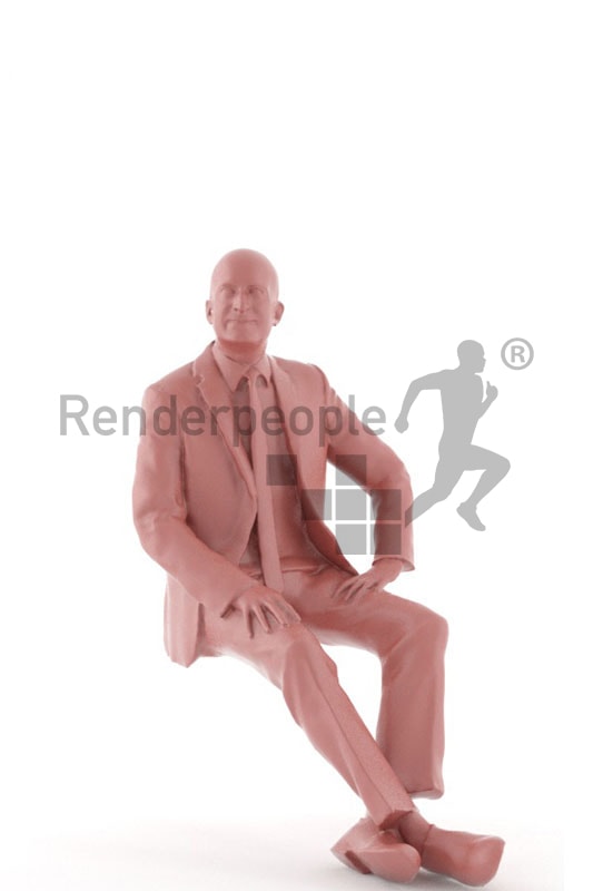 3d people business, middle eastern 3d man wearing a suit and sitting