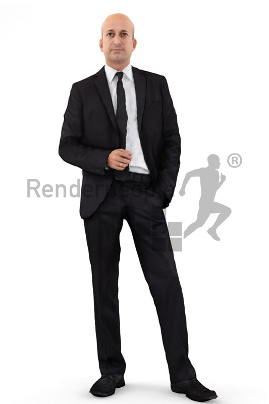 3d people business, middle eastern 3d man wearing a suit