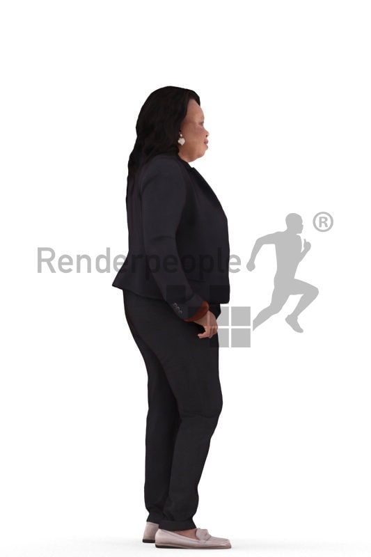 3d people business, black 3d woman standing